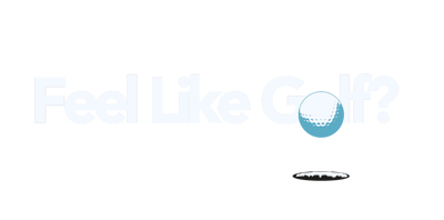 Feel Like Golf Landscape logo white with blue ball